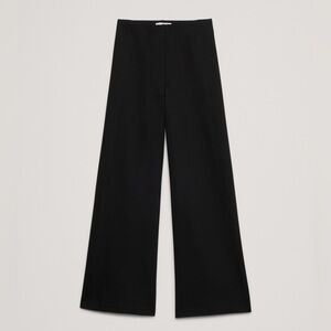 NEW BANANA REPUBLIC BLACK WIDE-LEG CROP EVERYWHERE PONTE WOMENS PANT-SZ L PETITE